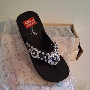 Grace Black Crystal Women's Sandals